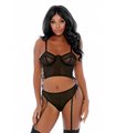 Ring Me Up Bustier Set - Black