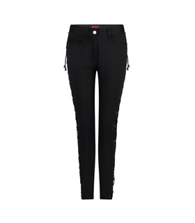 Aderlass Skinny Pants Laced Up Denim Schwarz