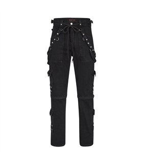 Aderlass Rivet Pants Washed Cotton Schwarz