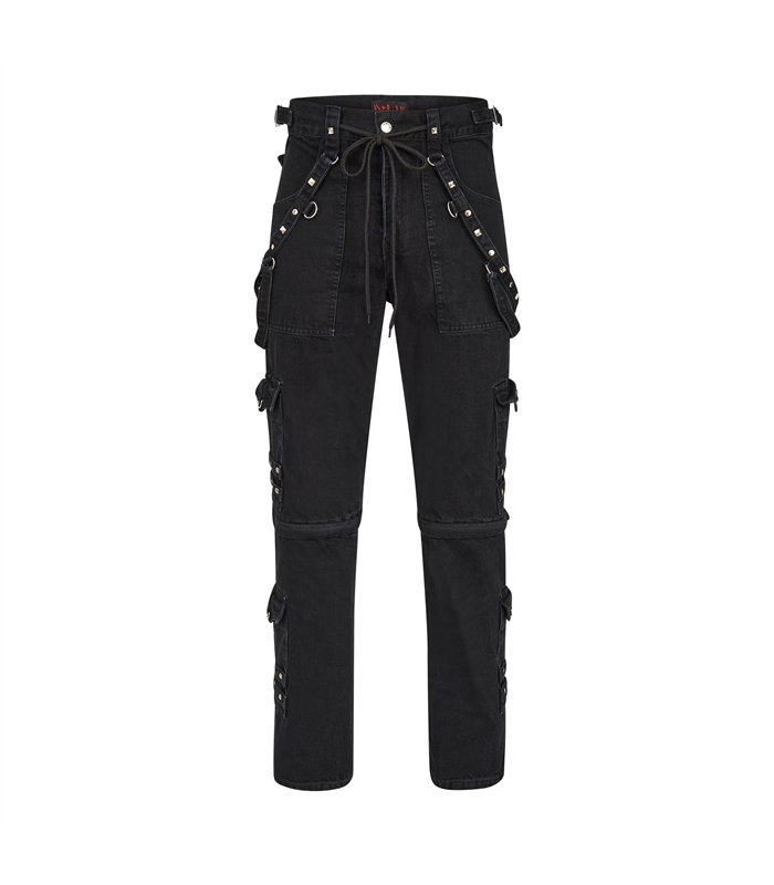 Aderlass Rivet Pants Washed Cotton Schwarz