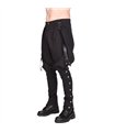 Military Drop‑Crotch-Jeans mit Kunstleder-Trägern Schwarz | Aderlass