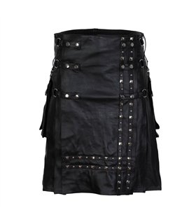 Aderlass Rockstar Kilt Leather Schwarz