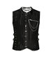 Aderlass Men Corset Brocade Stripe Faux Leather Schwarz-Schwarz