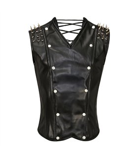 Aderlass Men Corset Spike Faux Leather Schwarz Aderlass Men Corset Spike Faux Leather Schwarz