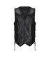 Aderlass Biker Vest Leather Laced-Up Schwarz