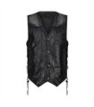 Schwarze Biker-Weste aus echtem Leder Schwarz | Aderlass