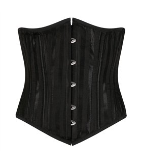 Aderlass Underbust Corset Brocade Stripe Schwarz