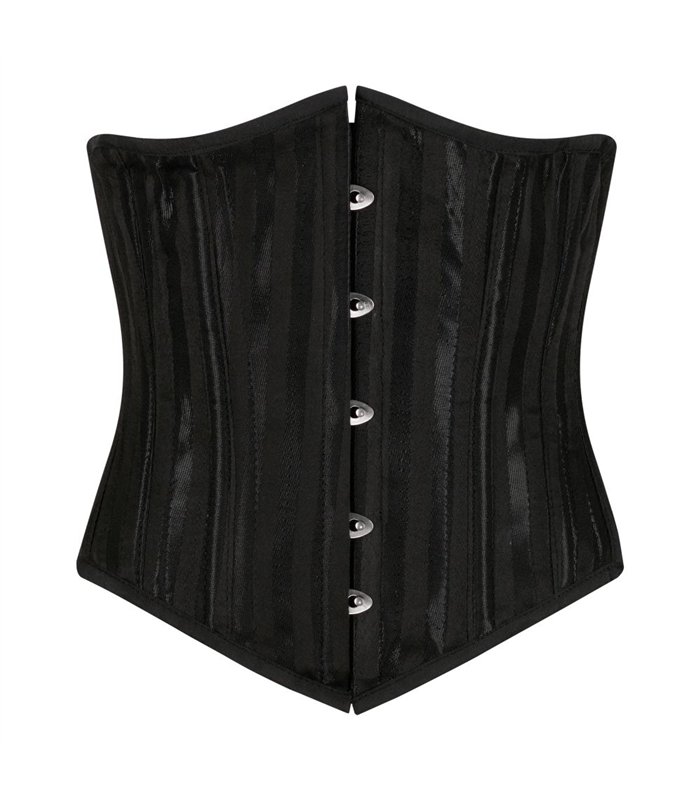 Aderlass Underbust Corset Brocade Stripe Schwarz