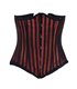Aderlass Underbust Corset Brocade Stripe Schwarz Rot