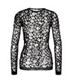 Mesh Top Langarmshirt aus feinmaschigem schwarzem Mesh Schwarz | Aderlass