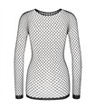 Fishnet Top langarmshirt aus grobmaschigem schwarzem Netzstoff Schwarz | Aderlass