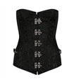 Vollbrust-Corsage im Steampunk-/Brocade-Stil Schwarz | Aderlass