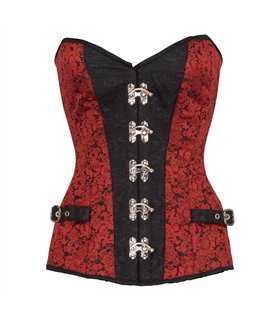Aderlass Steampunk Corset Brocade Rot Aderlass Steampunk Corset Brocade Rot