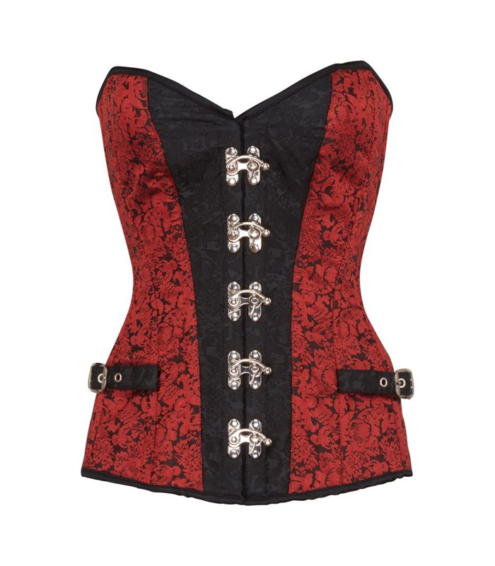 Aderlass Steampunk Corset Brocade Rot