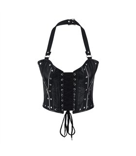 Aderlass Rockstar Corset Bustier Leather Schwarz
