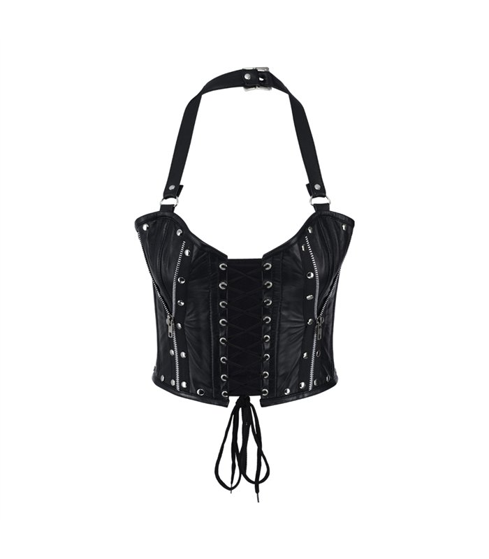 Aderlass Rockstar Corset Bustier Leather Schwarz