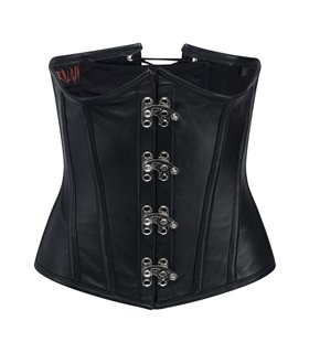 Aderlass Steampunk Underbust Corset Leather Schwarz