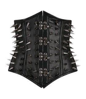 Aderlass Underbust Corset Spike Leather Schwarz
