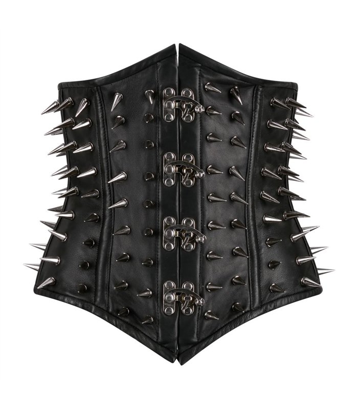 Aderlass Underbust Corset Spike Leather Schwarz