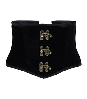 Aderlass Steampunk Waist Corset Velvet Schwarz