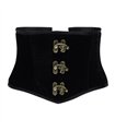 Steampunk Taillenkorsett aus schwarzem Samt mit Steampunk-Detailst Schwarz | Aderlass