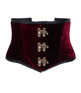 Aderlass Steampunk Waist Corset Velvet Bordeaux