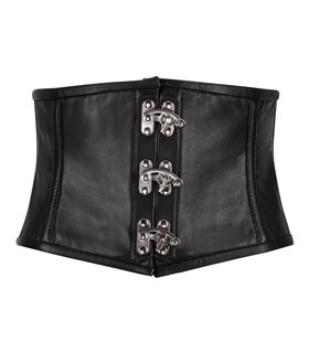 Aderlass Waist Corset Leather Schwarz
