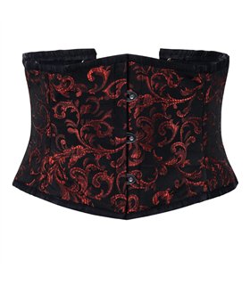 Aderlass Waist Corset Brocade Schwarz Rot