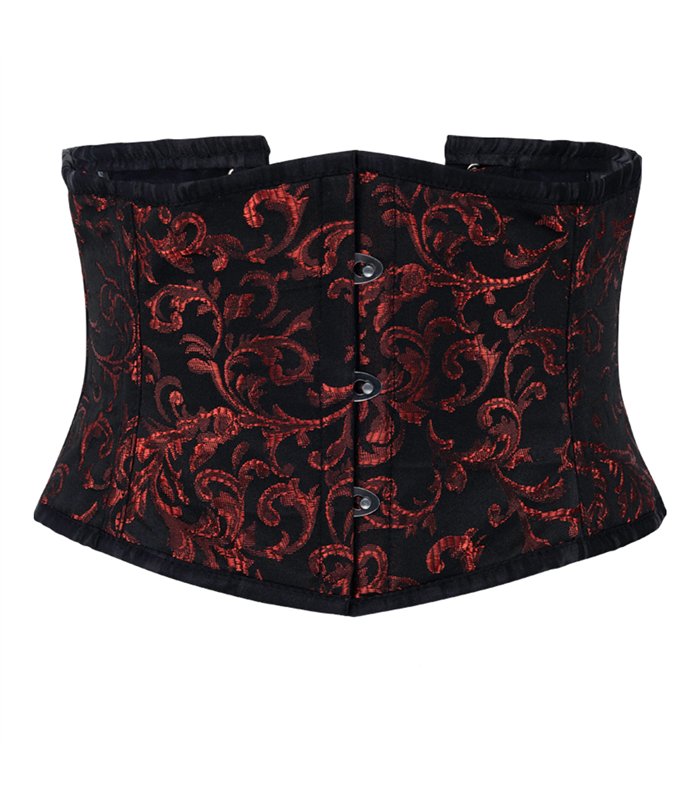Aderlass Waist Corset Brocade Schwarz Rot