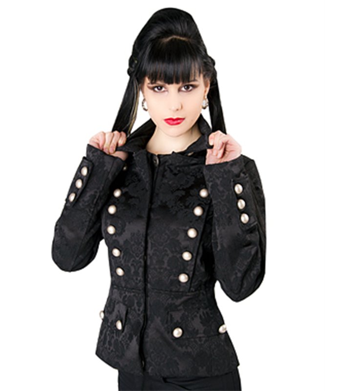 Aderlass Ladys Pirate Jacket Brocade Schwarz