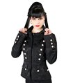 Ladys Piratenjacke im Brokat-Military-Stil Schwarz | Aderlass