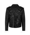 Aderlass Mens Biker Jacket Leather Embroidery Schwarz