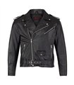 Klassische Bikerjacke aus schwarzem Echtleder Schwarz | Aderlass
