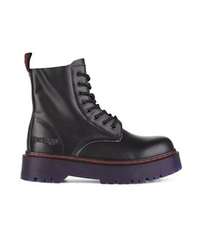 Aderlass 8-Eye Boots Plateau Leather Black-Purple