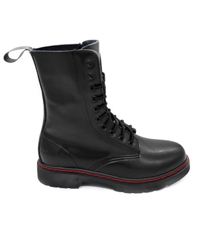 Aderlass 10-Eye Boots Leather Schwarz