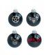 Aderlass Christbaumkugeln Set 4 Glaskugeln Schwarz