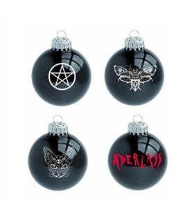 Aderlass Christbaumkugeln Set 4 Glaskugeln Schwarz