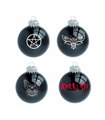 Aderlass Christbaumkugeln Set 4 Glaskugeln Schwarz