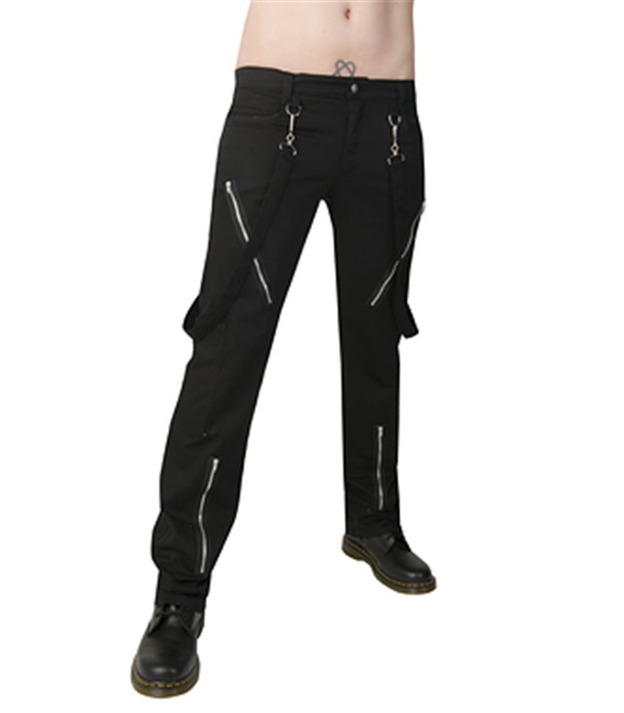 Black Pistol Punk Pants Denim Schwarz