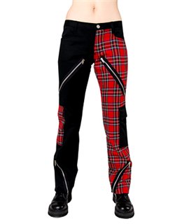 Black Pistol Freak Pants Tartan Schwarz Rot