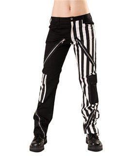 Black Pistol Freak Pants Stripe Schwarz-Weiss
