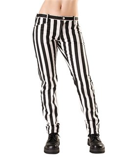 Black Pistol Close Pants Stripe Schwarz-Weiss