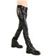 Black Pistol Button Hipster Leatherette Schwarz