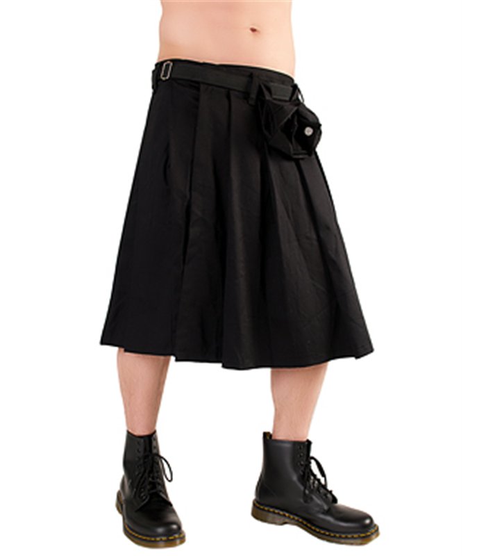 Black Pistol Short Kilt Denim Schwarz