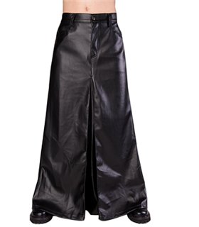 Black Pistol Men Skirt Leatherette Schwarz