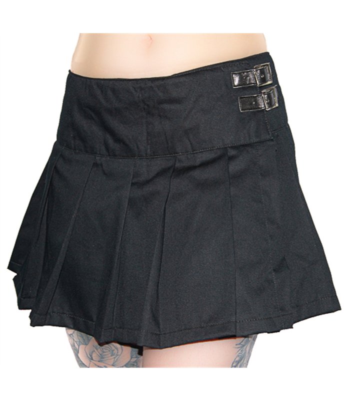 Black Pistol Buckle Mini Denim Schwarz