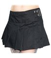Falten-Minirock aus robustem Stretch-Denim Schwarz | Black Pistol