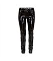 Figurbetonte Hose mit Wet‑Look-Oberfläche Schwarz | lovesect