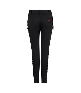 Aderlass Skinny Pants Laced Up Denim Schwarz