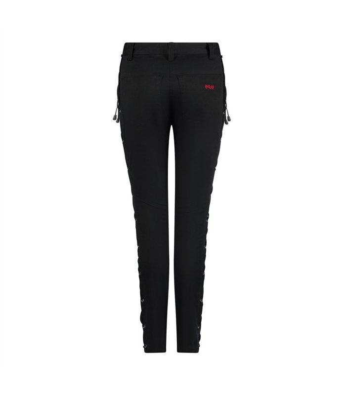 Skinny Pants Laced Up Denim Schwarz | Aderlass